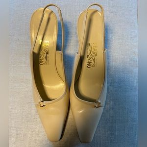 Salvatore Ferragamo Nagar Slingback Pumps in Leather with Box
